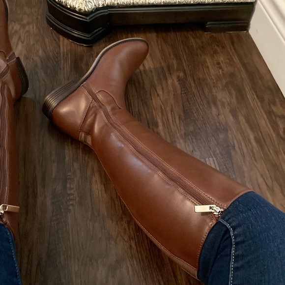 Brown Faux Leather Riding Boots A New Day NWOB - Picture 8 of 10